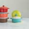 Hello Honey 4-Piece Stoneware two-tone Baker with Lid, Multicolor